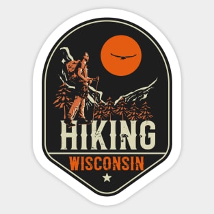 Hiking adventure wild retro exploring Wisconsin Sticker